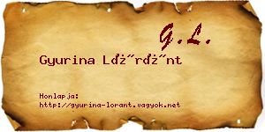 Gyurina Lóránt névjegykártya