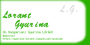 lorant gyurina business card