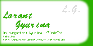lorant gyurina business card